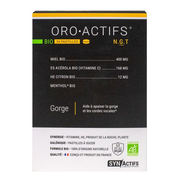 Oro Actifs 24 pastilles gorge bio